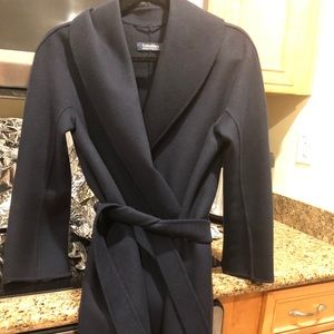 S’ Max Mara navy wool wrap coat size IT38